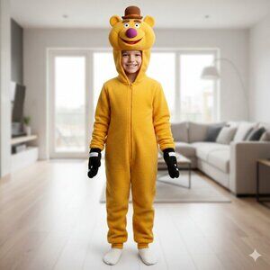 FOZZIE BEAR COSTUME PAJAMAS DISNEY THE MUPPETS CHILD YOUTH MEDIUM 7-9 YEARS